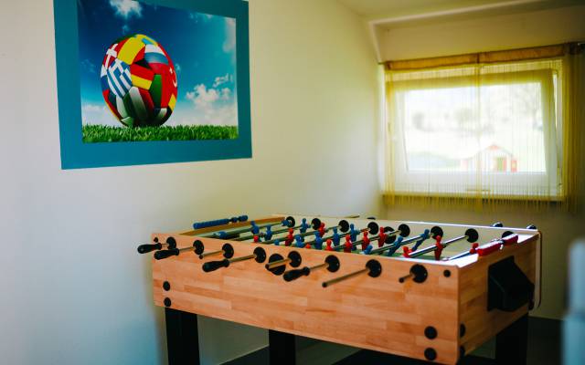 Tischkicker im Gemeinschaftsraum beim Karglhof